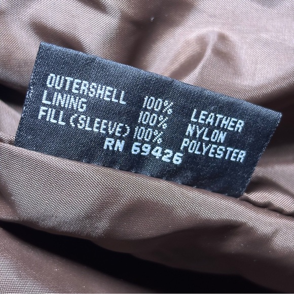 Vintage M. Julian Wilson Heavy Leather Bomber Jacket Dark Brown Distressed XL - Picture 16 of 16